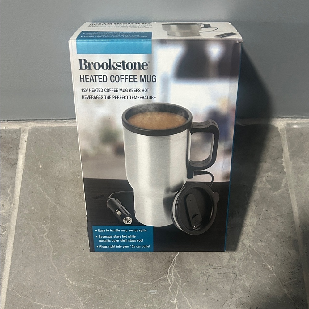 Brookstone Heated Mug - Sleek Silver